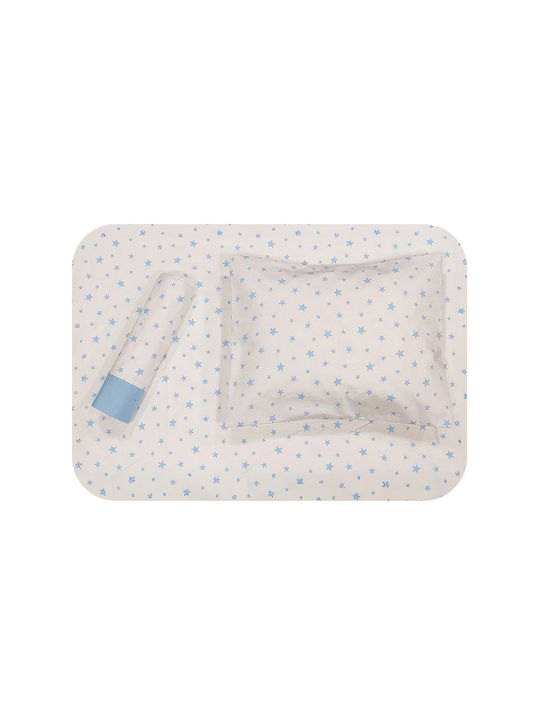 Mother Baby Baby Sheets Set Crib Cotton Fitted Blue 74x140cm 3pcs