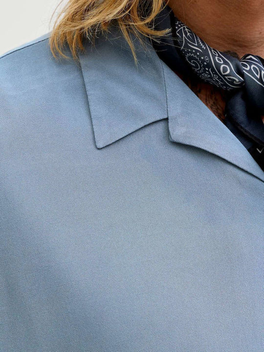 Resort Short Sleeve Shirt in Wide Line Blue Mirage