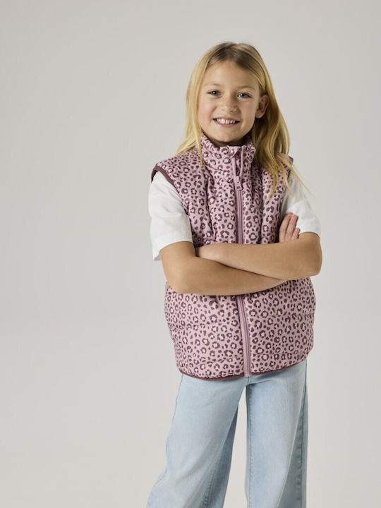 Kids' Casual Jacket Sleeveless with Lining White/Pink