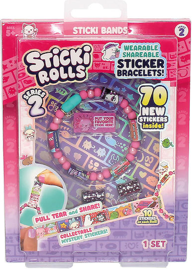 AS Aufkleber-Album Sticki Rolls Set Armbänder mit Aufklebern für Kinder 5+ Jahre