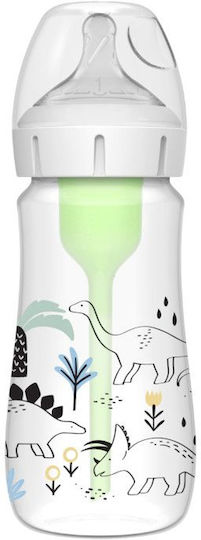 Dr. Brown's Plastic Baby Bottle Anti-Colic with Silicone Nipple for 0+, 0+ m, months Transparent Baby Dino 270ml