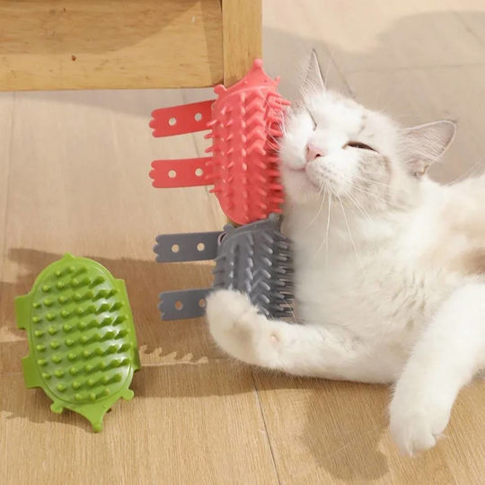 Cat Brush Scraper Silicone Self Grooming Strap Pink