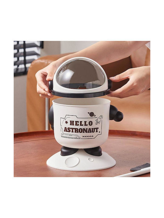 Pencilia Büromülleimer Astronaut Weiß-Schwarz 26,5×18,5cm