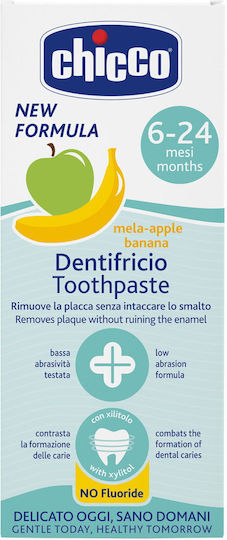 Chicco Baby Toothpaste for 6m+ with Apple-Banana Flavor Fluoride-Free 50ml