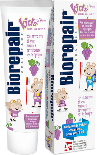 BioRepair Paste De Dinți Pentru Bebeluşi Pentru Copii 0m+ Cu Aromă De Strugure 50ml