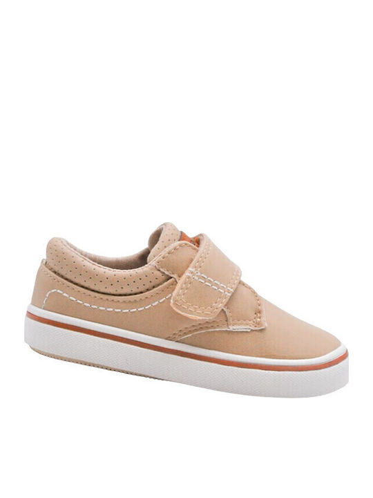 Kids Sneakers with Hoop & Loop Closure Tabac Brown