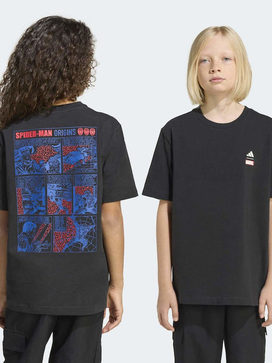 Kids T-shirt Black/Off White Spider-man