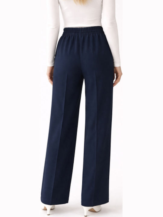 Women's Fabric Trousers in Regular Fit Dark Blue SB-41047-26TR-BLUES