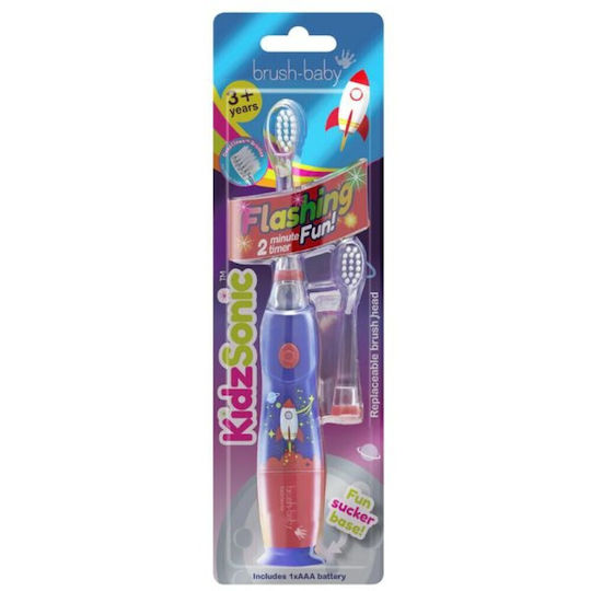 Brush Baby Kidz Sonic Children's Electric Toothbrush for 3+ Years Rocket with Replacement Heads