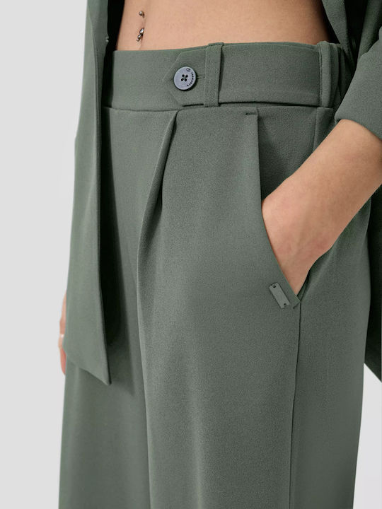 Women's Fabric Trousers Green