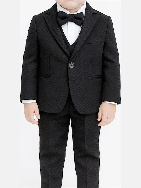 Extan Bebe Boys Baptism Suit with Vest 5pcs Black