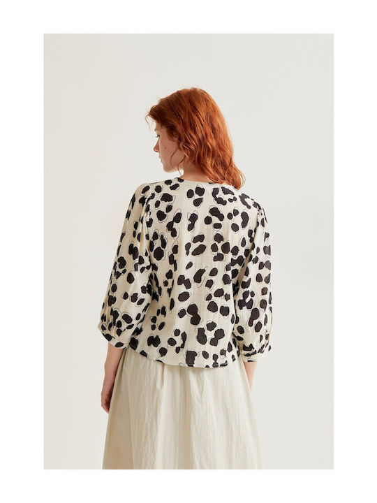 Long Sleeve Women's Shirt Dalmatian Print