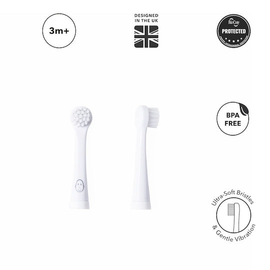 Matchstick Monkey Electric Toothbrush Replacement Heads 2 Pieces for 3+ Years Sonic
