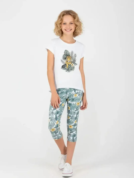 Kids Set with Leggings Summer 2 Pieces White
