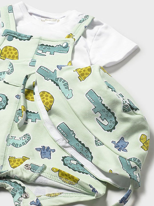 Kids Set With Dungarees Summer 3 Pieces Green