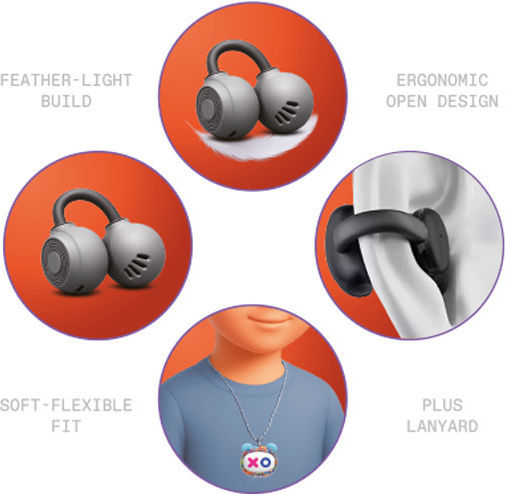 Kiddoboo GOAT Open Ear Bluetooth Handsfree Ακουστικά με Θήκη Φόρτισης Graffity Monsters