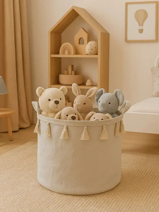 Jabadabado Kinder Wäschekorb aus Stoff Storage Gray 40x40cm 1Stück