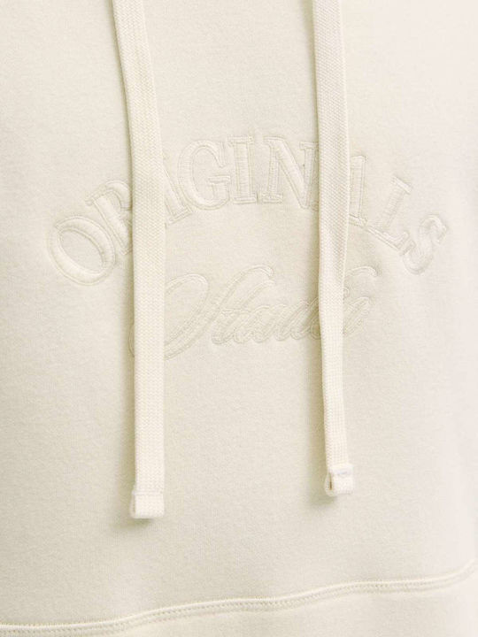Sweat Φούτερ με Κουκούλα Antique White