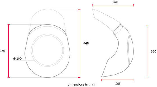 C-racer Μάσκα Φαναριού Μοτοσυκλέτας Cafe Racer Universal Mask No 1