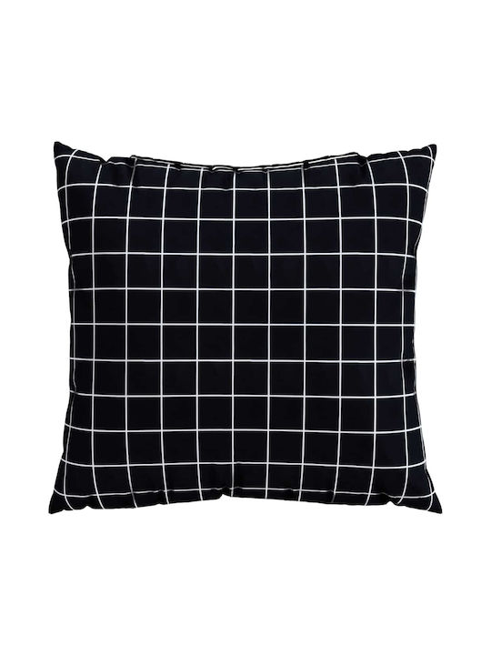 vidaXL Sofa-Kissen Schwarzes Karomuster 40x40cm
