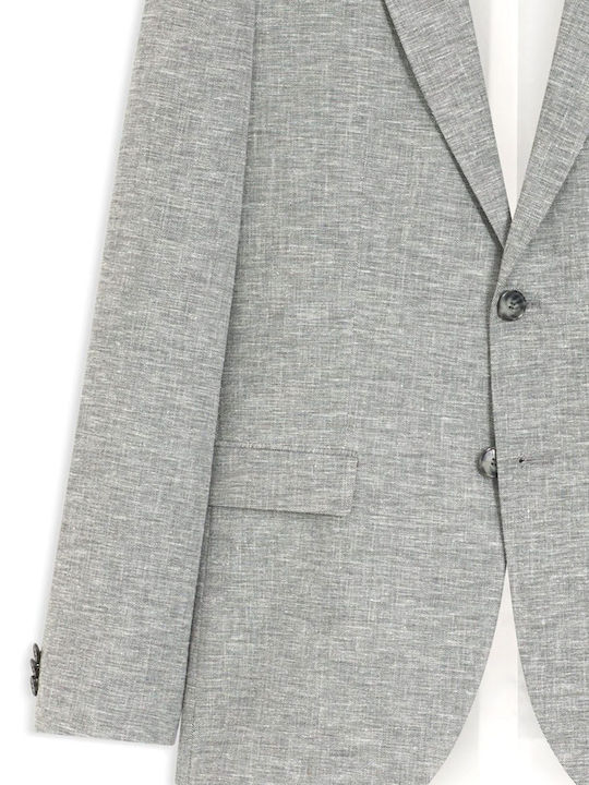 Summer Men’s Suit Jacket with Slim Fit Gray