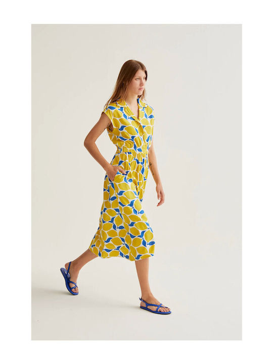 Summer Midi Shirt Dress Limoncello