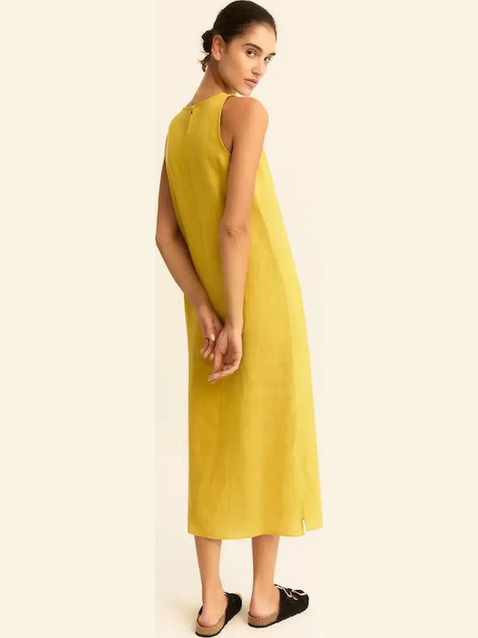 Rochii De Vară Pentru Femei Midi Rochie-Cămașă Galben Muștar