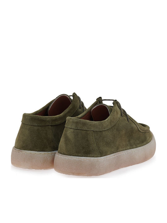 Suede Men's Moccasins in Green Colour