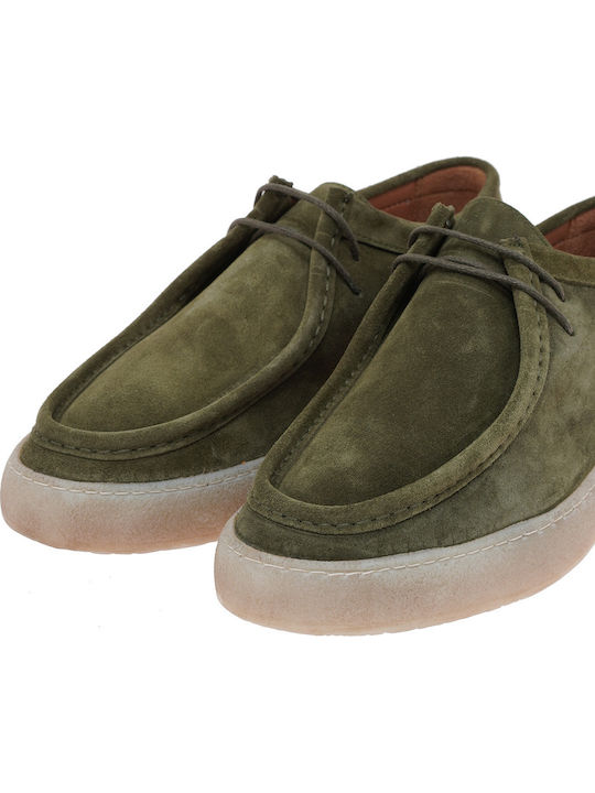 Suede Men's Moccasins in Green Colour