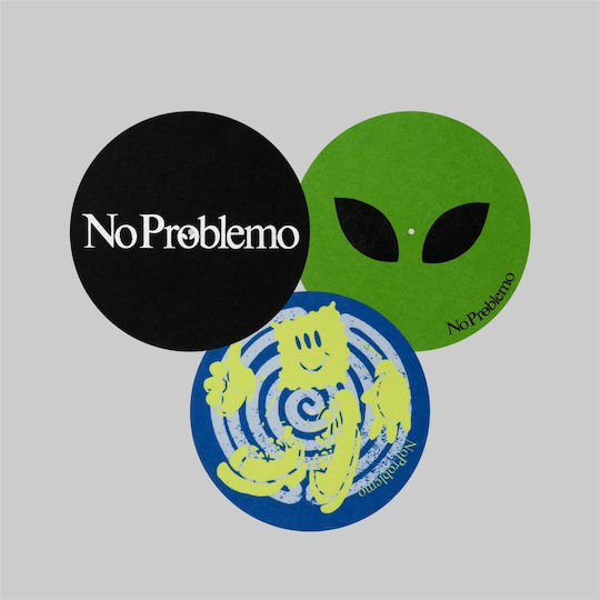 No Problemo Round Wooden Multicolour Coaster 3 Pieces