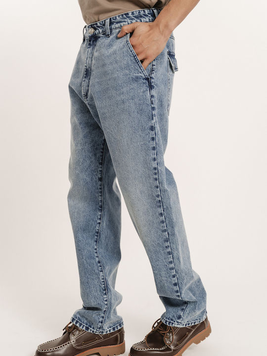 Pantaloni De Blugi Pentru Bărbați Cu Fit Regular Denim Albastru Deschis