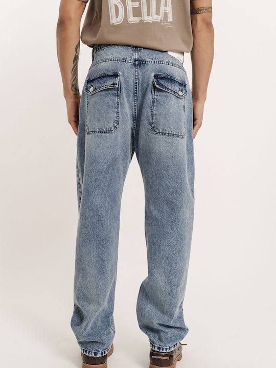 Pantaloni De Blugi Pentru Bărbați Cu Fit Regular Denim Albastru Deschis