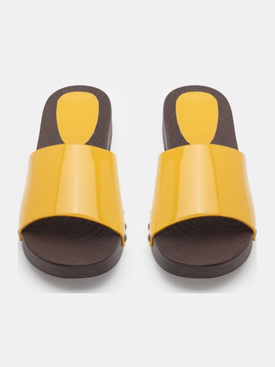 Flat Mules σε Κίτρινο Χρώμα
