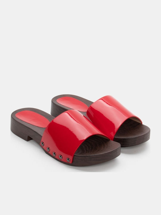 Flat Mules σε Κόκκινο Χρώμα