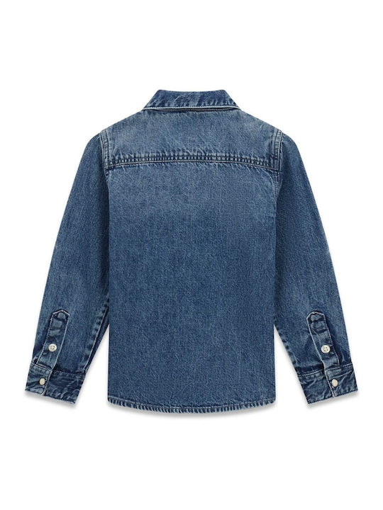 Kids Shirt Long-sleeved Denim Blue