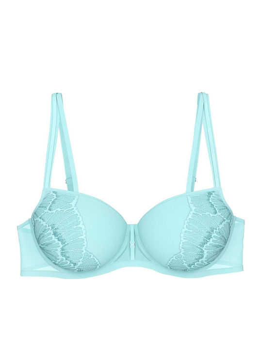 Palina Balconette Capri Blue Bra with Light Padding & Underwire