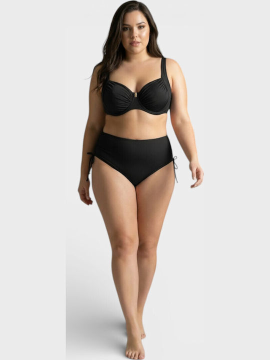 Set Bikini Talie Înaltă Negru
