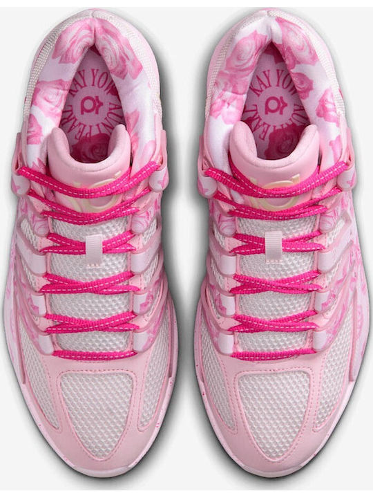 KD 18 Aunt Pearl Low Basketball Shoes Pearl Pink Laser Fuchsia Tulip Pink Playful Pink Pink Foam Glacier Blue