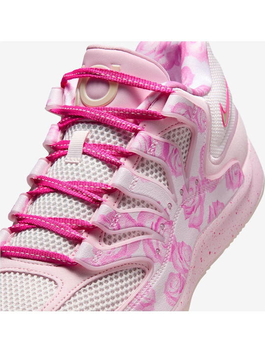 KD 18 Aunt Pearl Low Basketball Shoes Pearl Pink Laser Fuchsia Tulip Pink Playful Pink Pink Foam Glacier Blue