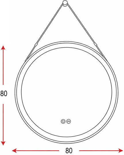 Καθρεφτης Μπανιου Ιμαντα Led Αφης Mirrorlux Selene S-4676b Στρογγυλος Φ-800mm Μαυρος Καθρεφτης Μπανιου Ιμαντα Led Αφης Mirrorlux Selene S-4676b Στρογγυλος Φ-800mm Μαυρος