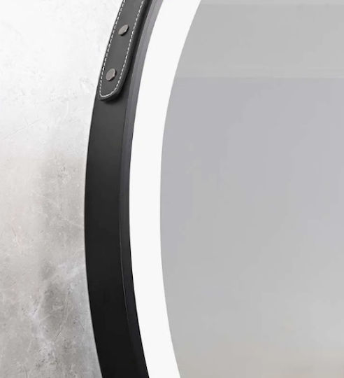 Bathroom Mirror Led Touch Mirrorlux Selene S-4676b Round Frame Diameter 600mm Black