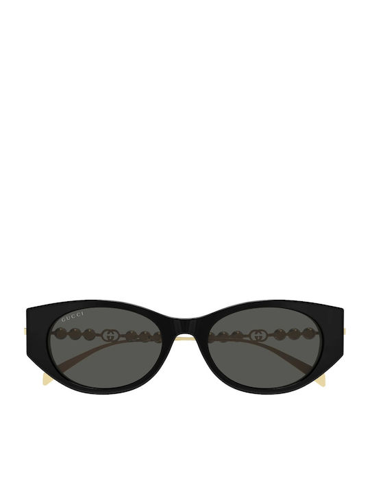 Gucci Damentaschen Sonnenbrille mit Schwarzem Rahmen und Grauen Gläsern GG1970SA 001