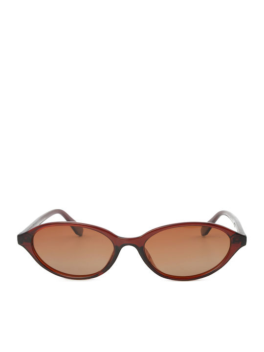 Meller Meller Damen Sonnenbrillen mit Braun Horn umrandetem Rahmen und Braun Polarisiertem Glas