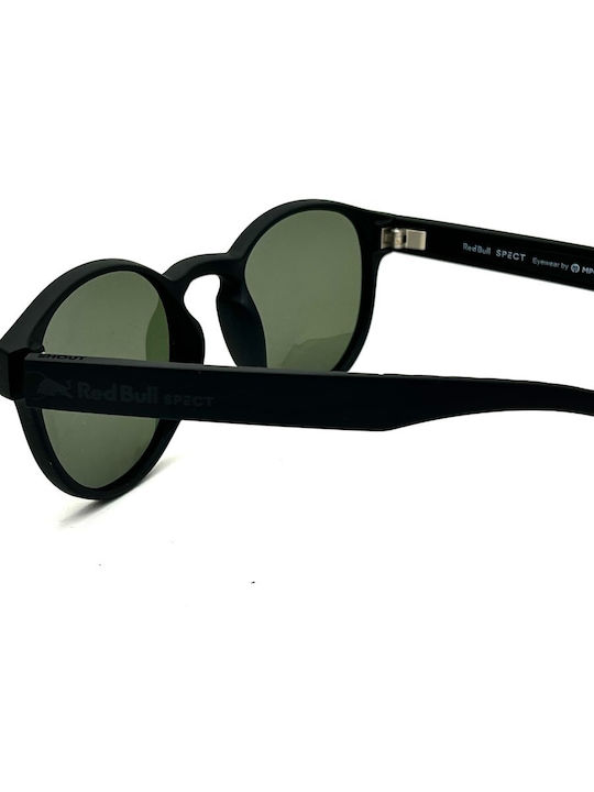 Red Bull Spect Unisex Sunglasses with Black Plastic Frame and Green Mirror Lens EDEN-001P