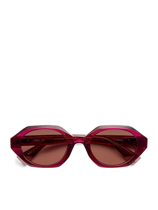 Etnia Barcelona Women's Sunglasses with Red Horn-Rimmed Frame and Gradient Lenses