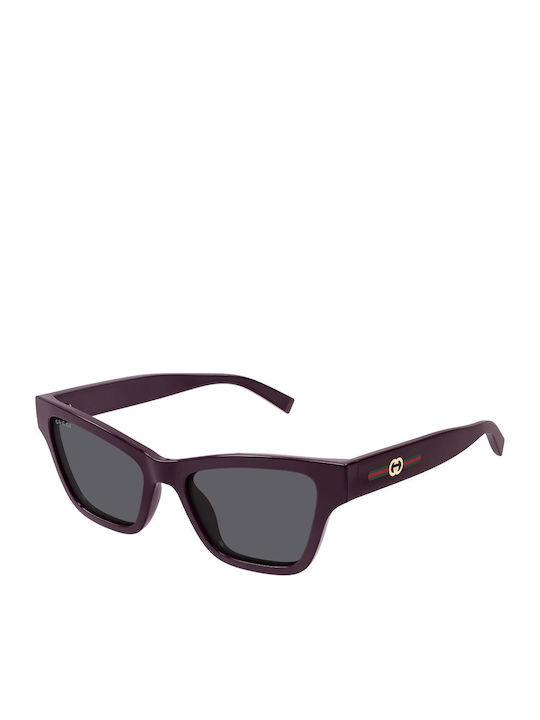 Gucci Feminini Ochelari de soare cu Burgundy Cadru și Gri Lentilă