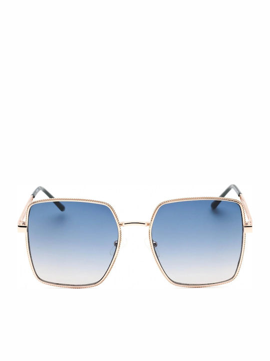 Guess Women's Sunglasses with Gold Metal Frame and Blue Gradient Lens GF0419 28W