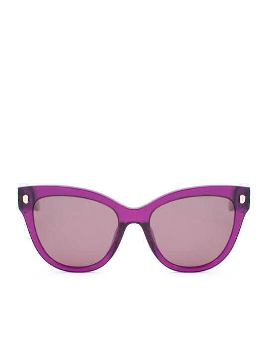 Just Cavalli Women's Sunglasses with Brown Horn-Rimmed Frame and Pink Lenses JC043 09FE