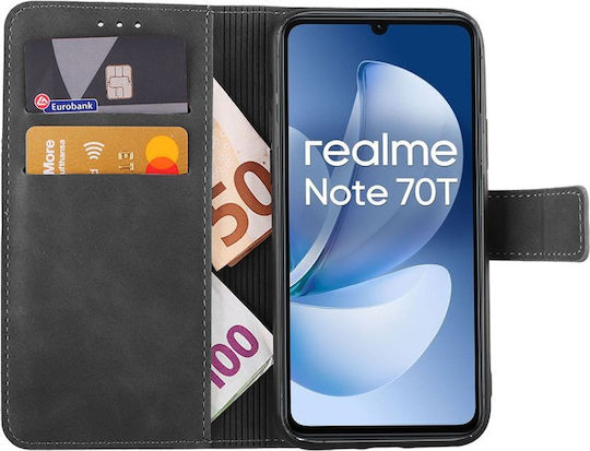 Lime Essential Magnet Book Δερματίνης Γκρι (Realme Note 70T)