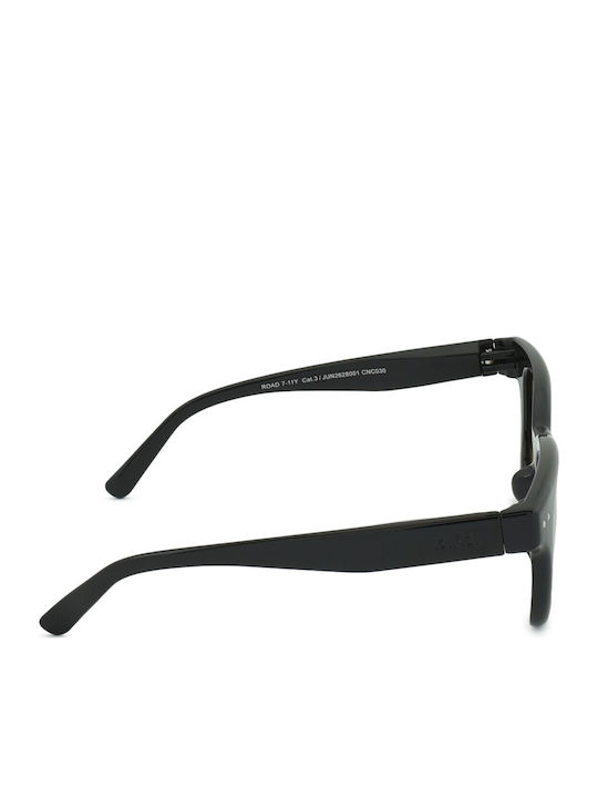 Izipizi Square Kids Sunglasses with Mirror Lens Black for 7-11 Years